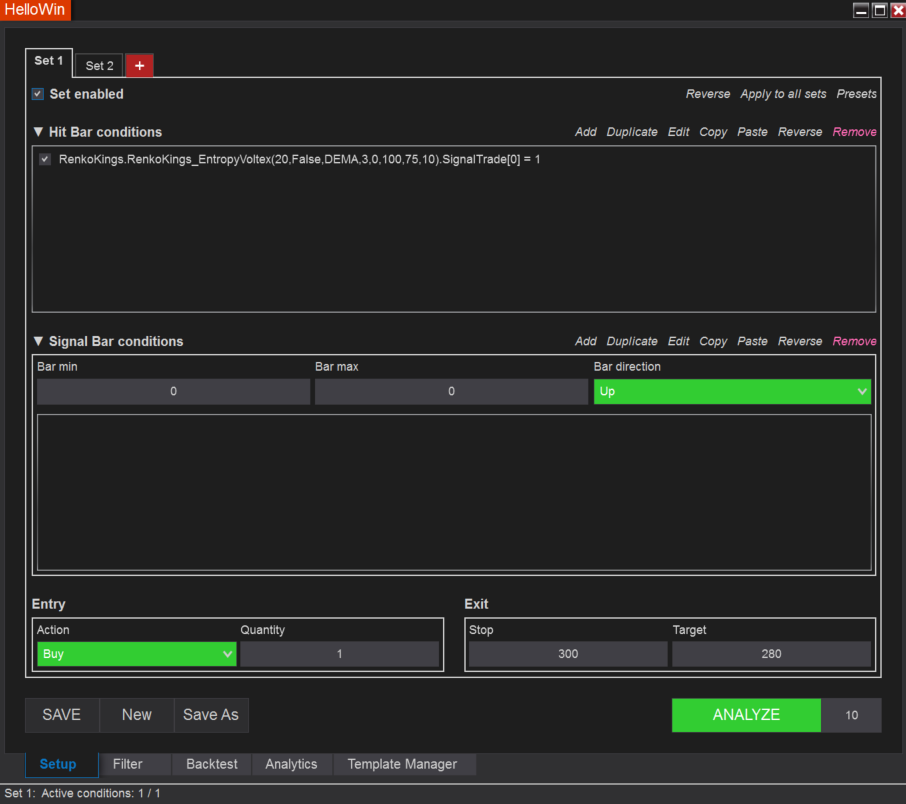 Entropy Voltext backtest