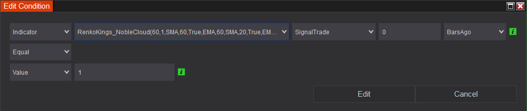 Noble Cloud buy condition in Infinity Algo Engine$