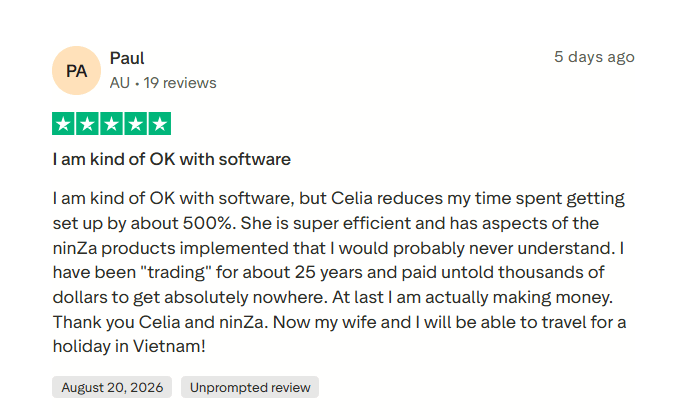 Customer feedback about NINZA products and support